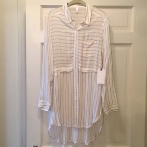 Leith high/low button down shirt/dress